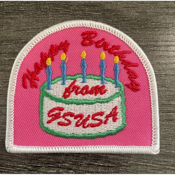 Girl Scouts HAPPY BIRTHDAY FROM GSUSA Birthday Cake & Candles Patch - Picture 1 of 6